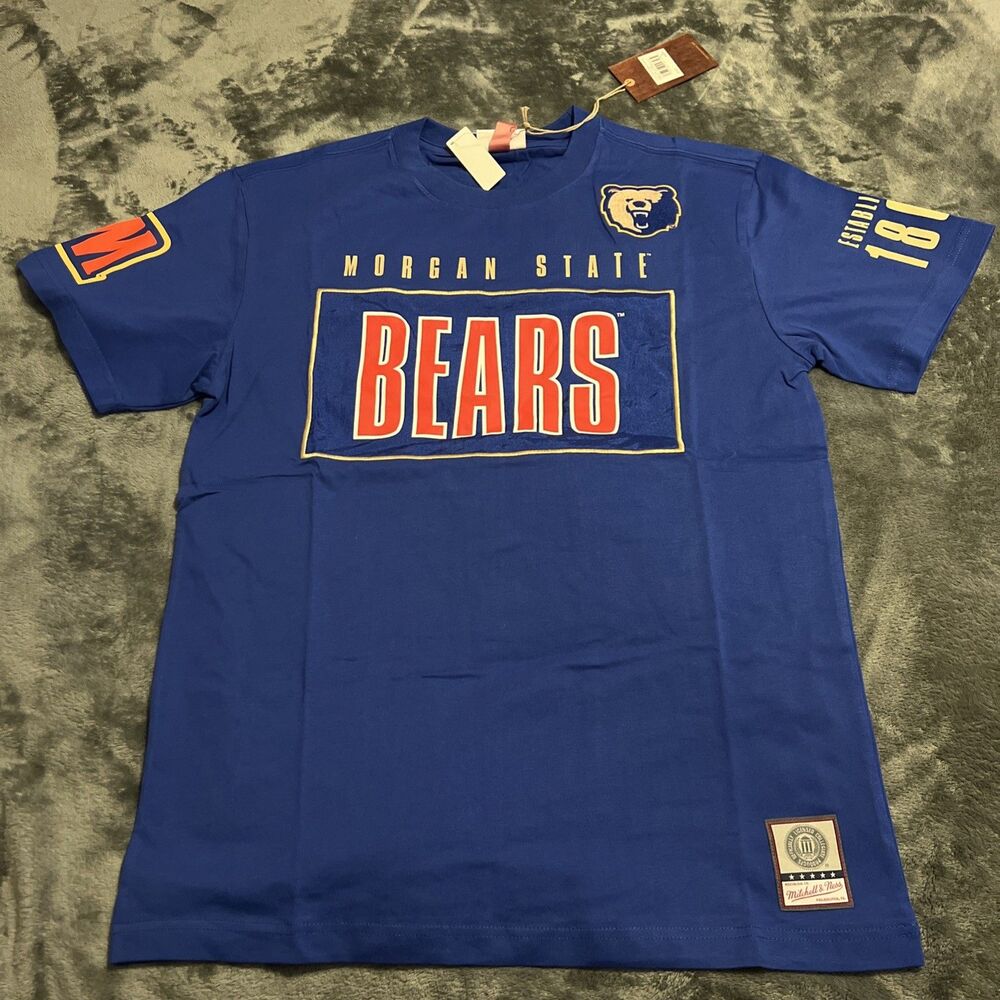 SMALL Mitchell & Ness Men Morgan State University NCAA Team OG 2.0 Premium Tee